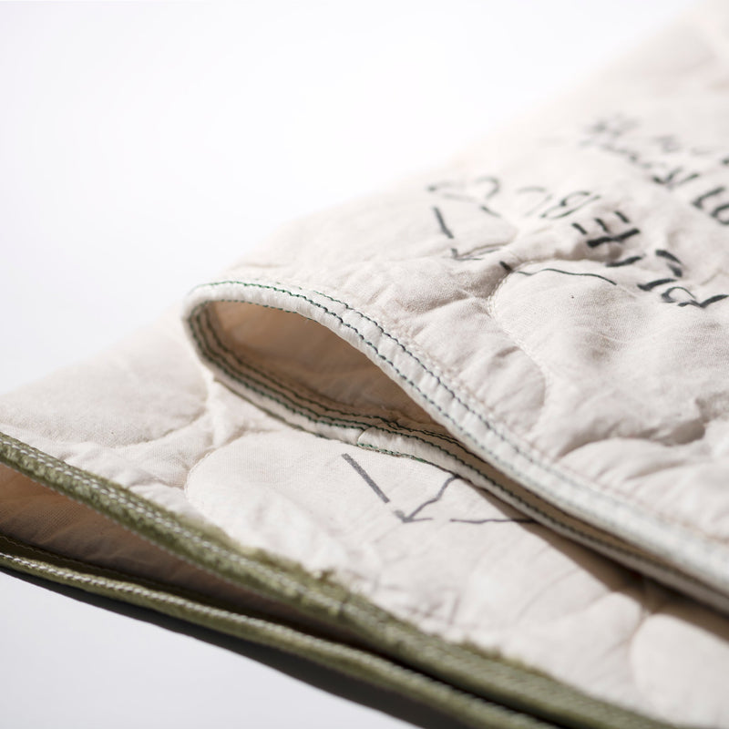 VINTAGE PARACHUTE LINE QUILTED BLANKET / Olive