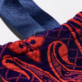 BORSA CON COULISSE IN TESSUTO JACQUARD / Blu navy