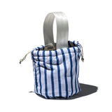 SHIRT FABRIC DRAWSTRING BAG / White Stripe