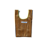SCHOOL TIE FABRIC SMALL BAG / Navy Blue x Orange