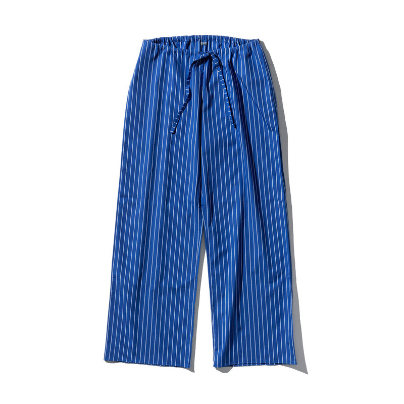 COTTON STRIPE REGULAR PANTS / Blue