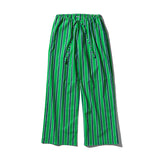 COTTON STRIPE REGULAR PANTS / Green