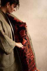 RUG FABRIC REVERSIBLE GOWN / Black