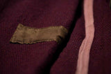 VINTAGE WOOL GARMENTS FABRIC BAG / BURGUNDY