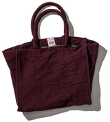 VINTAGE WOOL GARMENTS FABRIC BAG / BURGUNDY