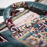 POLYESTER COTTON RUG FABRIC BAG BLUE