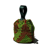 BORSA CON COULISSE IN TESSUTO JACQUARD / Verde
