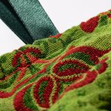 BORSA CON COULISSE IN TESSUTO JACQUARD / Verde