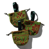 BORSA CON COULISSE IN TESSUTO JACQUARD / Verde