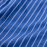SHIRT FABRIC RUFFLE CUSHION COVER / Blue Stripe