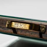 GLASS DISPLAY CASE WITH VINTAGE DRAWER