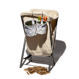 VINTAGE MATERIAL HOOK BASKET / Small