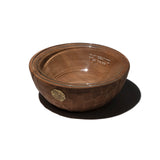 VINTAGE WOODEN BOWL WITH GLASS
