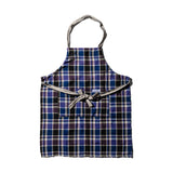 RECYCLE COTTON CHECK APRON / Blue