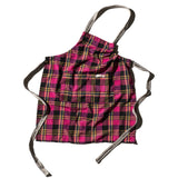 RECYCLE COTTON CHECK APRON / Pink