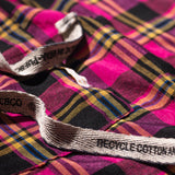 RECYCLE COTTON CHECK APRON / Pink