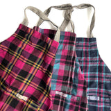 RECYCLE COTTON CHECK APRON / Pink