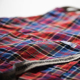 RECYCLE COTTON CHECK APRON / Red x Blue