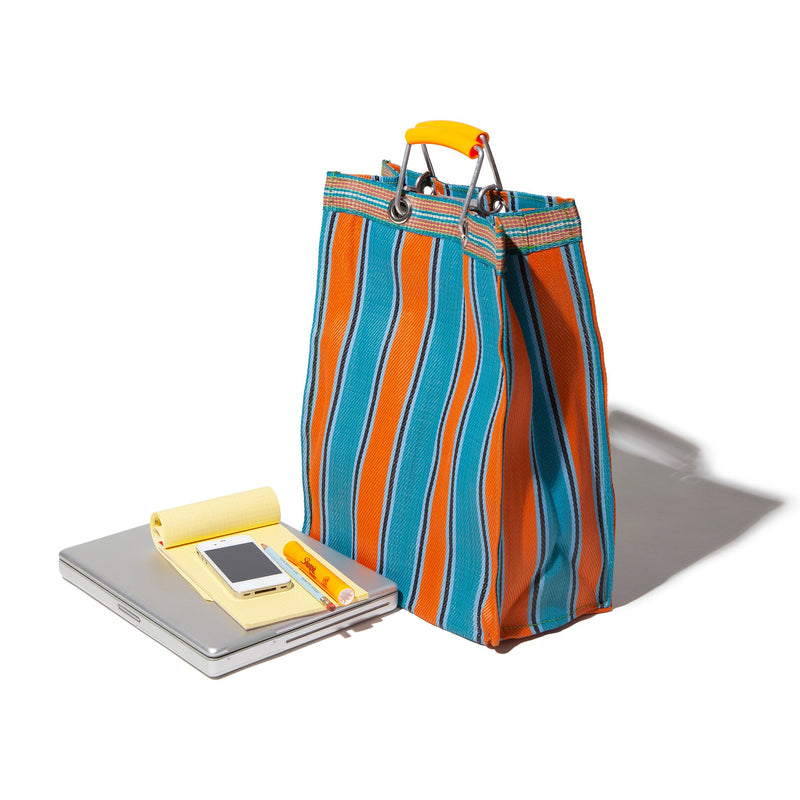 RECYCLED PLASTIC STRIPE BAG / Rectangle D15