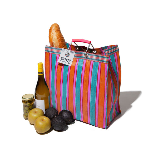 RECYCLED PLASTIC STRIPE BAG / Square