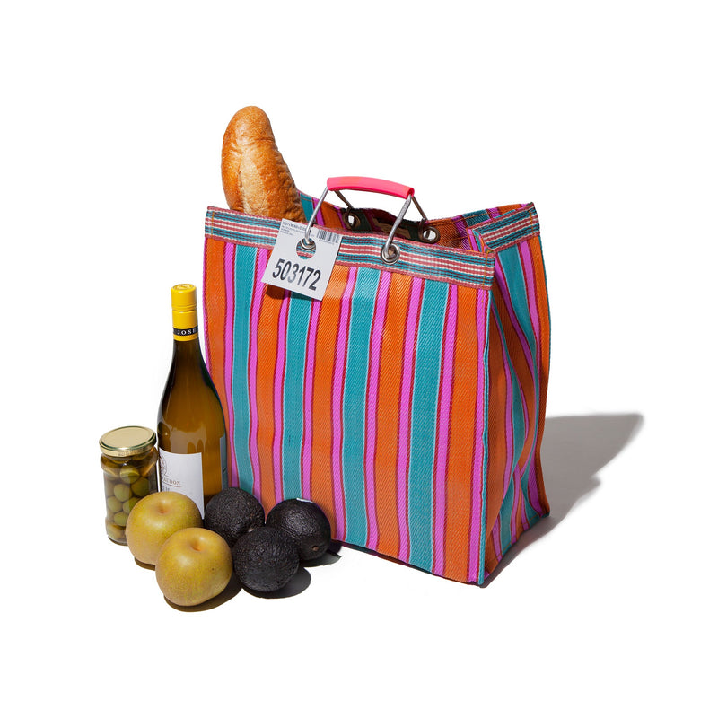 RECYCLED PLASTIC STRIPE BAG / Square