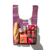 SCHOOL TIE FABRIC BAG / Green x Light Blue