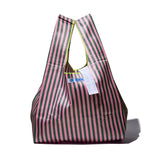 SCHOOL TIE FABRIC BAG / Dark Green x Pink