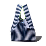 SCHOOL TIE FABRIC BAG / Navy Blue x White