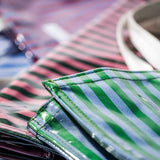 COVERED SCHOOL TIE FABRIC MARKET BAG / Dark Green x Pink